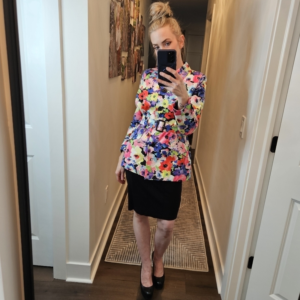 NWT Ralph Lauren Floral Belted Trench- SIZE PETITE SMALL
